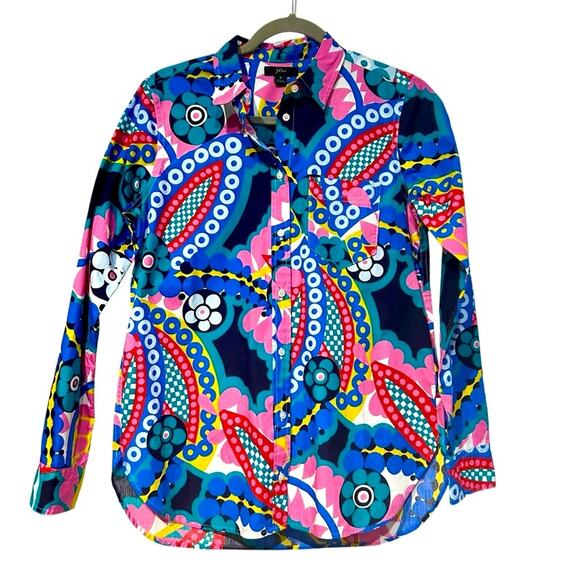 J. Crew Classic-fit boy shirt in Ratti® kaleidoscope floral button down sz 6 - Picture 3 of 6